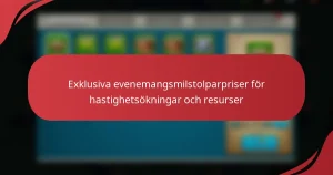 Exklusiva evenemangsmilstolparpriser för hastighetsökningar och resurser