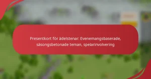 Presentkort för ädelstenar: Evenemangsbaserade, säsongsbetonade teman, spelarinvolvering
