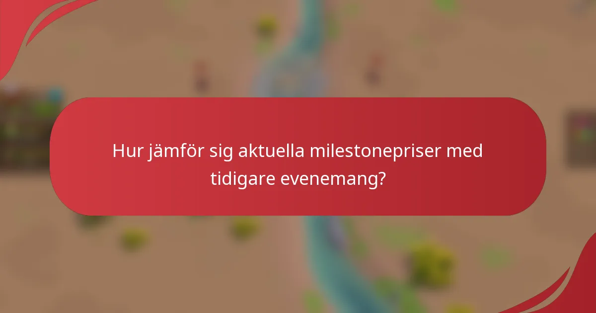 Hur jämför sig aktuella milestonepriser med tidigare evenemang?
