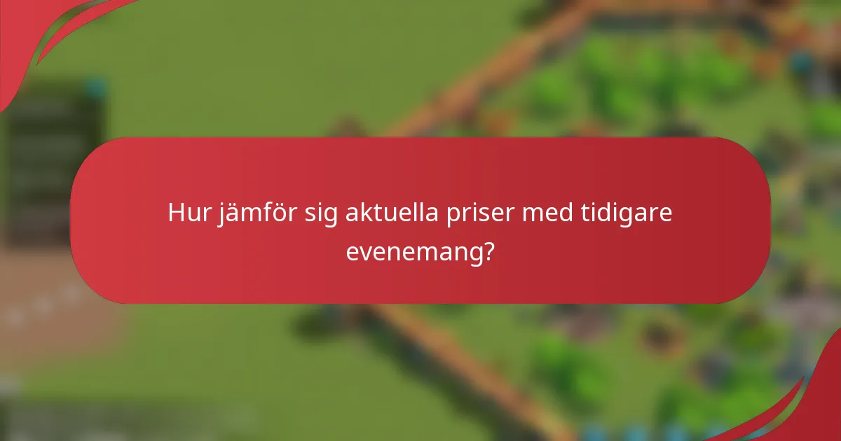 Hur jämför sig aktuella priser med tidigare evenemang?