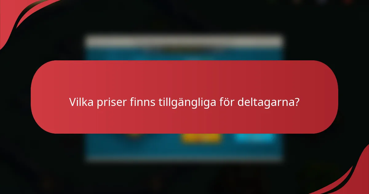 Vilka priser finns tillgängliga för deltagarna?